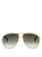 Matchesfashion.com Givenchy - Aviator Metal Sunglasses - Womens - Gold Multi
