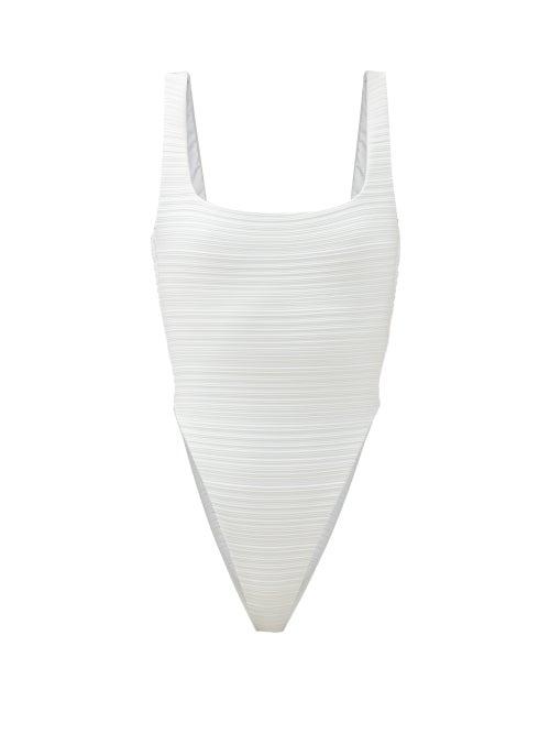 Matchesfashion.com Mara Hoffman - Idalia Square-neck Recycled-fibre Swimsuit - Womens - White