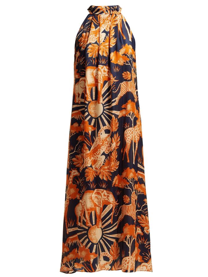 Chufy Femi Halter-neck Silk-satin Dress