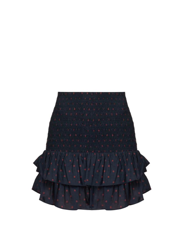 Isabel Marant Étoile Malfos Polka-dot Print Ruffled Cotton Skirt