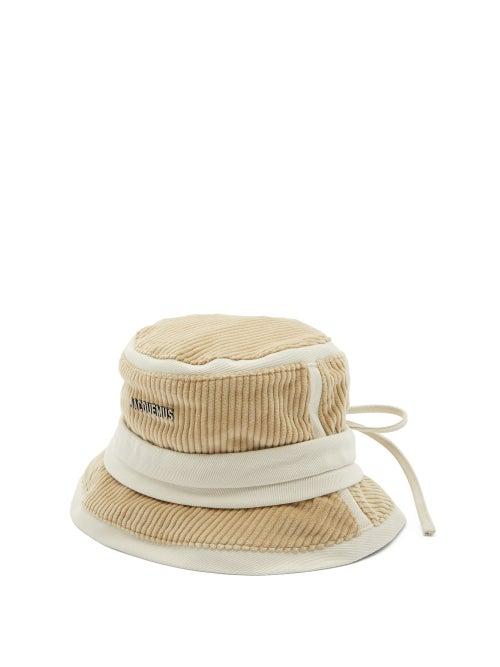 Matchesfashion.com Jacquemus - Bob Bellu Cotton-corduroy Bucket Hat - Mens - Light Beige