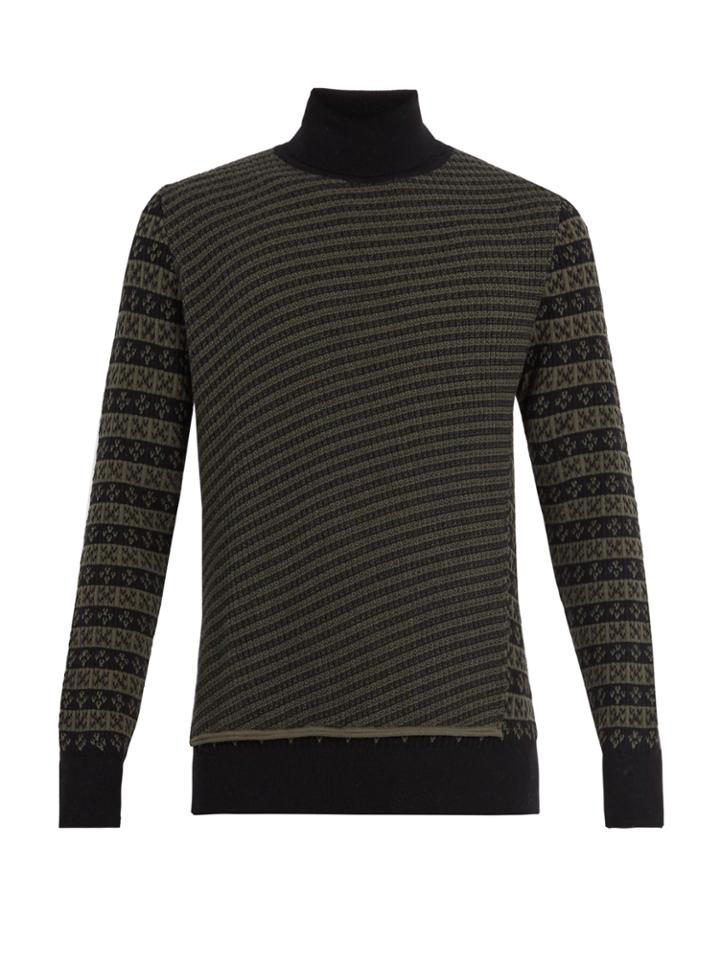 Maison Margiela Roll-neck Wool-jacquard Sweater