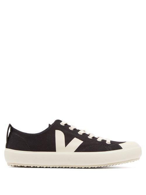 Matchesfashion.com Veja - Nova Logo Print Canvas Trainers - Mens - Black White
