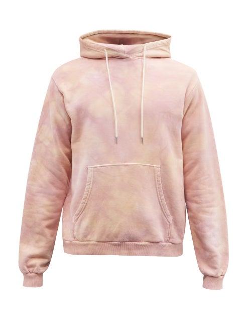 Mens Rtw John Elliott - Beach Tie-dyed Cotton-jersey Hooded Sweatshirt - Mens - Pink Multi