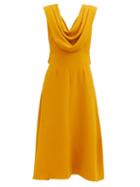 Matchesfashion.com Emilia Wickstead - Effie Draped Crepe Dress - Womens - Yellow