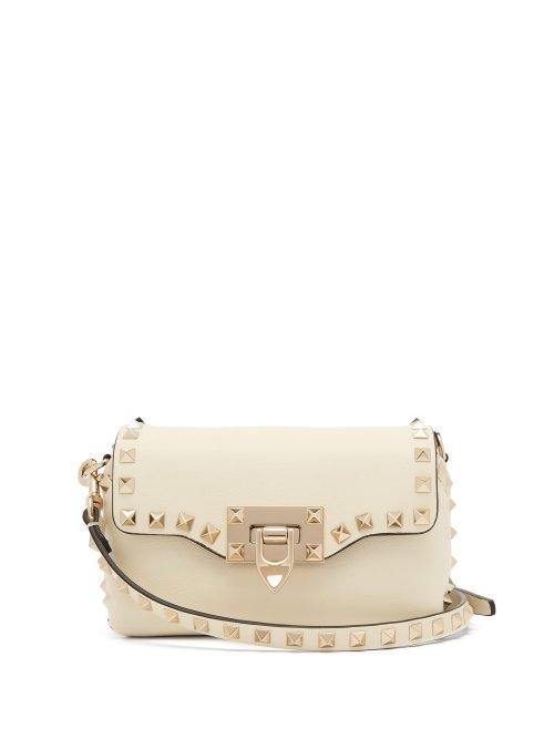 Matchesfashion.com Valentino - Rockstud Mini Leather Cross Body Bag - Womens - Ivory