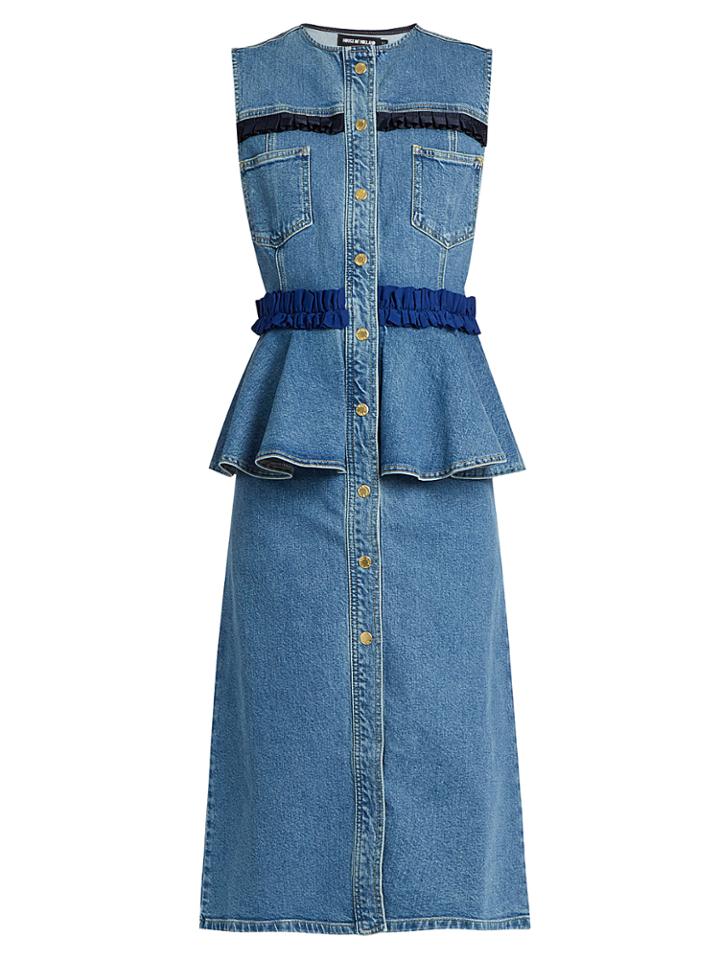House Of Holland Ruffle-trimmed Denim Dress