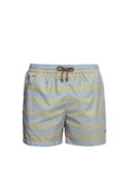 Matchesfashion.com Missoni Mare - Chevron Striped Technical Twill Swim Shorts - Mens - Light Blue