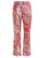 Matchesfashion.com Etro - Coconuts Paisley Print Silk Trousers - Womens - Red Multi
