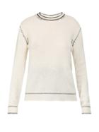 Matchesfashion.com Marni - Contrast Stitch Cashmere Sweater - Womens - White Navy