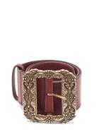 Matchesfashion.com Etro - Engraved-buckle Leather Belt - Womens - Burgundy