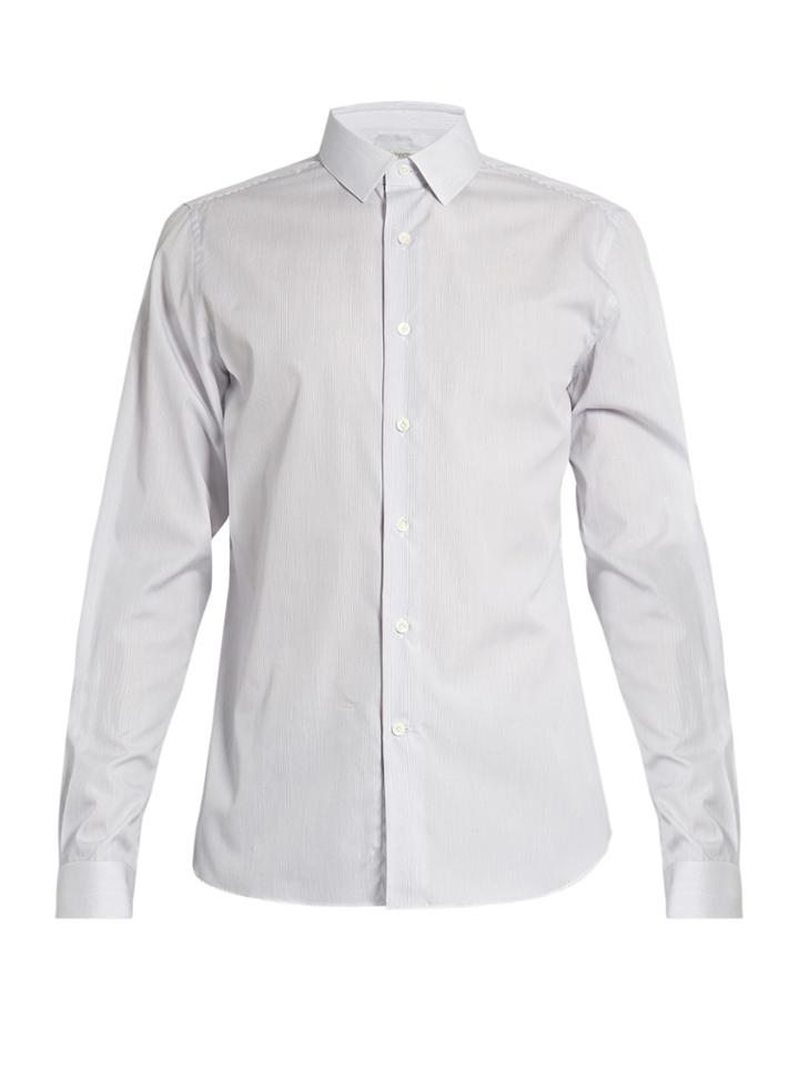 Valentino Double-cuff Striped-cotton Shirt