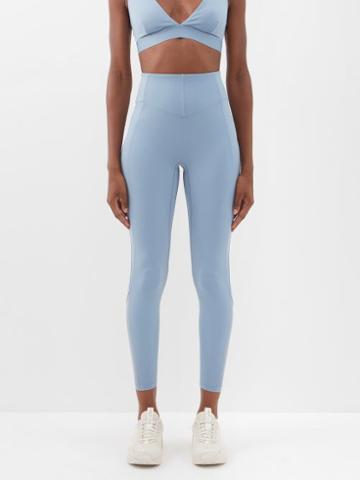 Le Ore - Andria High-rise Leggings - Womens - Light Blue