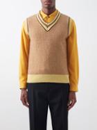 Wales Bonner - Clarinet V-neck Cashmere-blend Sweater Vest - Mens - Yellow Brown