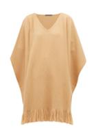 Matchesfashion.com Denis Colomb - Fringe Trimmed Cashmere Poncho - Womens - Beige