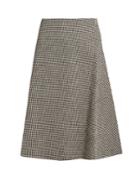 Wales Bonner Safari Gingham Linen-blend Midi Skirt