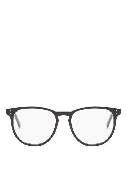 Matchesfashion.com Celine Eyewear - Foiled Logo Round Acetate Glasses - Womens - Black
