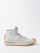 Loewe - Flow Leather And Nylon High-top Trainers - Mens - White