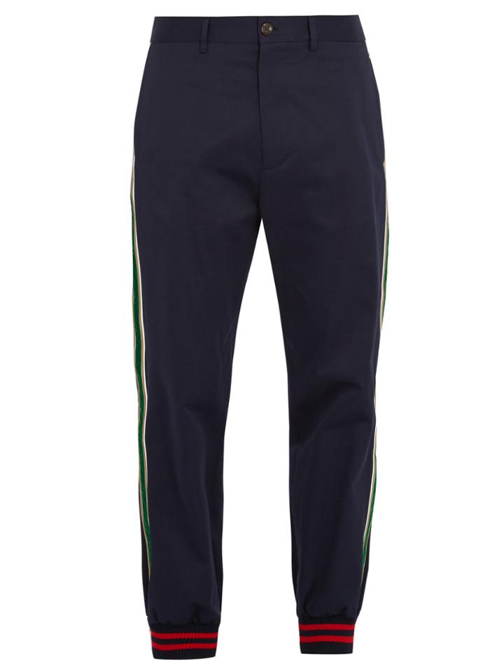 Gucci Side-stripe Cotton Trousers