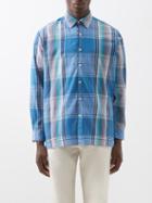 Itoh - Check Crinkled Cotton-poplin Shirt - Mens - Blue Multi