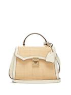 Matchesfashion.com Mark Cross - Madeline Lady Mini Leather-trim Raffia Bag - Womens - White Multi
