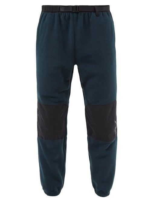 Holden - Belted Shell-panelled Fleece Track Pants - Mens - Navy