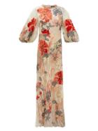 Matchesfashion.com Biyan - Iska Embroidered Patchwork Lace Gown - Womens - Nude Multi