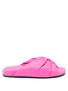 Balenciaga - Puffy Knotted Leather Slides - Womens - Pink