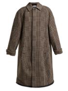 Matchesfashion.com Balenciaga - Reflective Detail Checked Wool Coat - Womens - Beige Multi