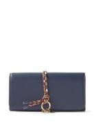 Chlo - Alphabet Grained-leather Continental Wallet - Womens - Navy Multi