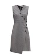 Matchesfashion.com Cefinn - Asymmetric Wool Blend Felt Dress - Womens - Grey