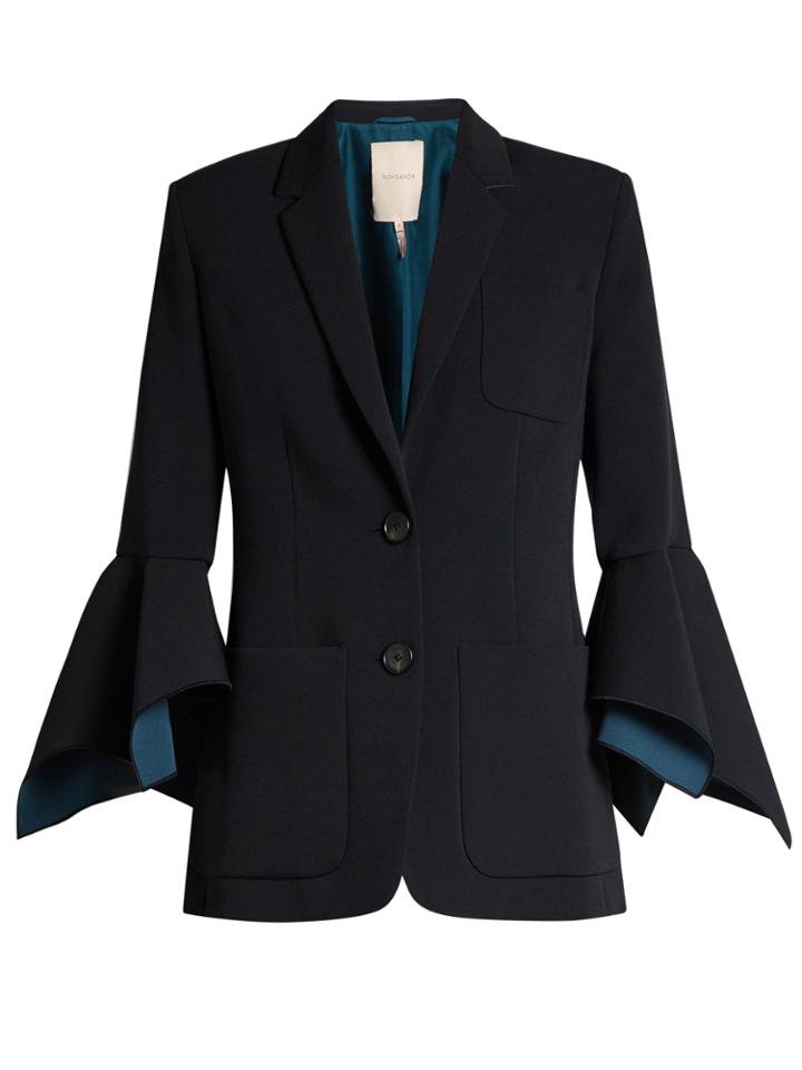 Roksanda Andel Single-breasted Fluted-sleeve Crepe Jacket
