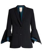 Roksanda Andel Single-breasted Fluted-sleeve Crepe Jacket