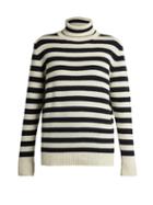 Saint Laurent Roll-neck Striped Cashmere Sweater