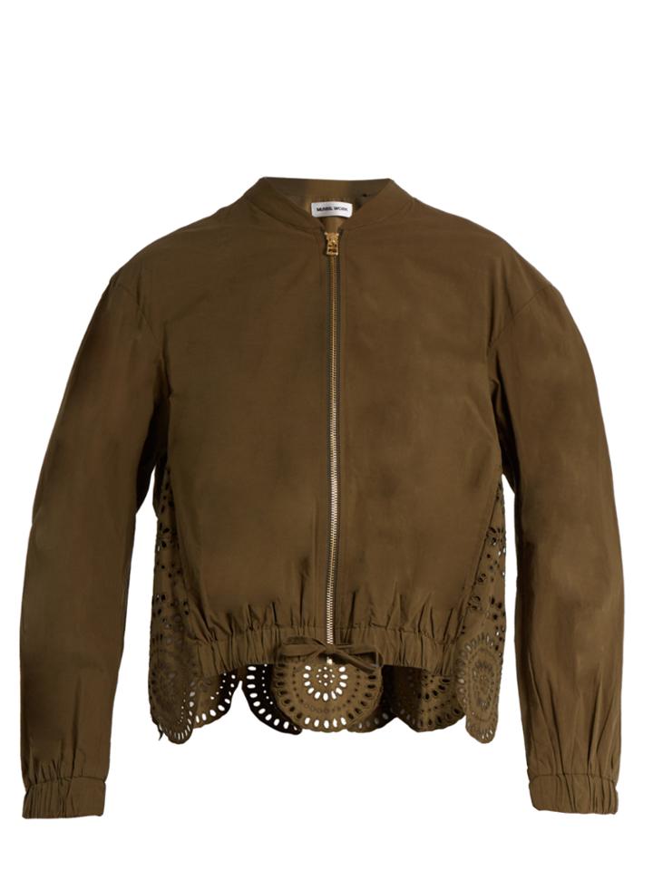 Muveil Broderie-anglaise Cotton Bomber Jacket