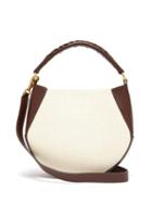 Matchesfashion.com Wandler - Corsa Mini Leather And Canvas Tote - Womens - Brown White