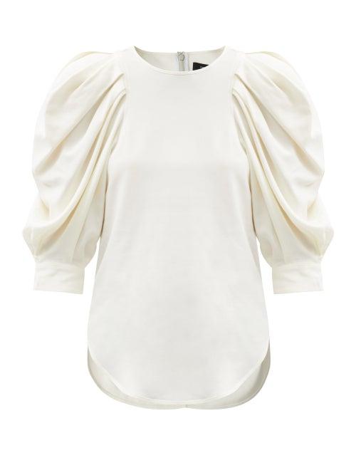 Matchesfashion.com Isabel Marant - Surya Puffed-sleeve Crepe Top - Womens - White