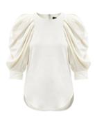 Matchesfashion.com Isabel Marant - Surya Puffed-sleeve Crepe Top - Womens - White