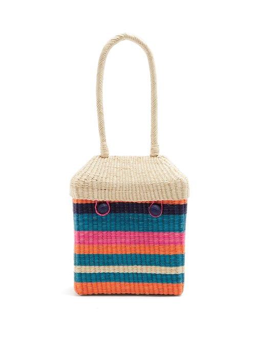 Matchesfashion.com Sophie Anderson - Serella Woven Toquilla Straw Box Bag - Womens - Multi