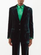Tom Ford - Single-breasted Velvet Suit Jacket - Womens - Green