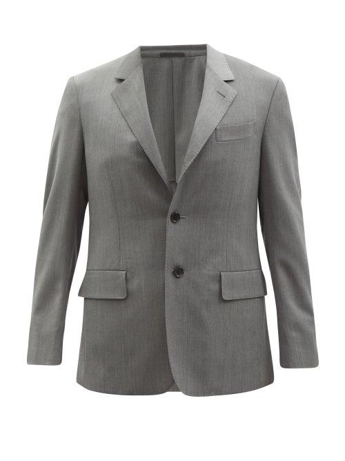 Mens Rtw Caruso - Macbeth Wool-blend Sharkskin Suit Jacket - Mens - Grey