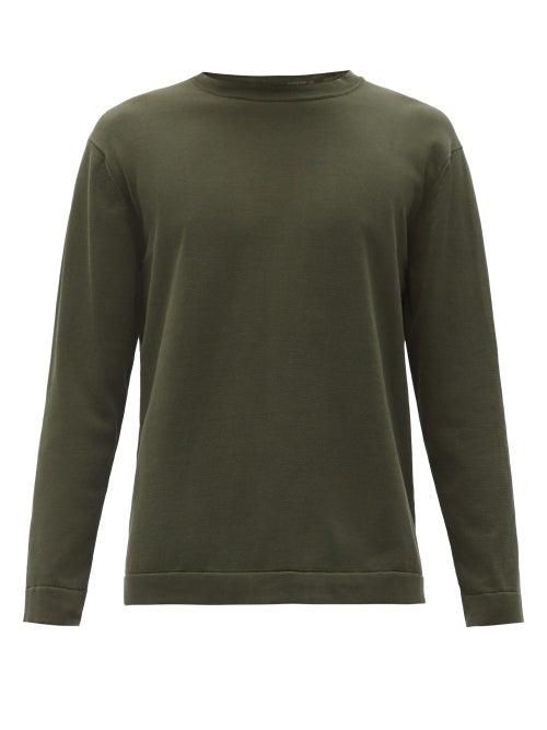 Matchesfashion.com Thom Sweeney - Crew-neck Cotton-jersey Sweater - Mens - Khaki