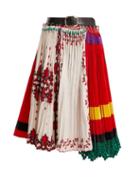 Matchesfashion.com Chopova Lowena - Hand Embroidered Panelled Cotton Blend Skirt - Womens - Black Multi
