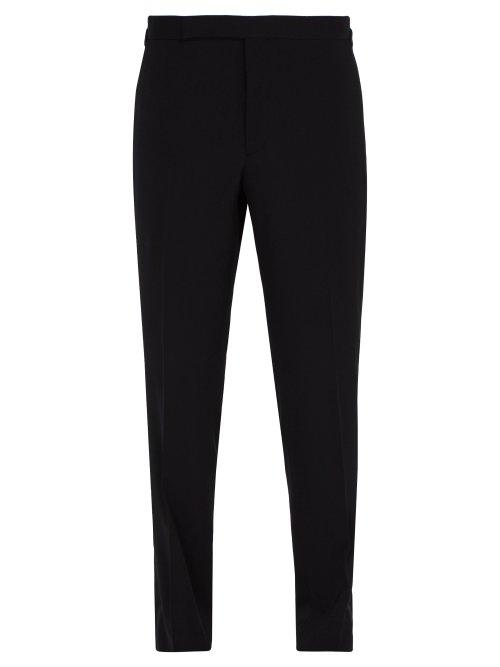 Matchesfashion.com Ralph Lauren Purple Label - Barathea Wool Tuxedo Trousers - Mens - Black
