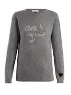 Matchesfashion.com Bella Freud - Close To My Heart Cashmere Sweater - Womens - Grey