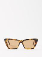 Saint Laurent Eyewear - Mica Cat-eye Tortoiseshell-acetate Sunglasses - Womens - Brown Multi