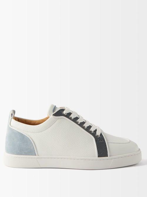 Christian Louboutin - Happyrui Leather Trainers - Mens - White Grey