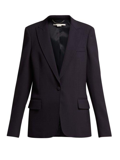 Matchesfashion.com Stella Mccartney - Single Breasted Cady Jacket - Womens - Navy