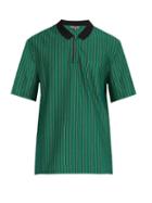Matchesfashion.com Lanvin - Striped Cotton Piqu Polo Shirt - Mens - Green