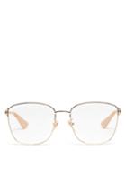 Ladies Accessories Gucci - Square Metal Glasses - Womens - Gold